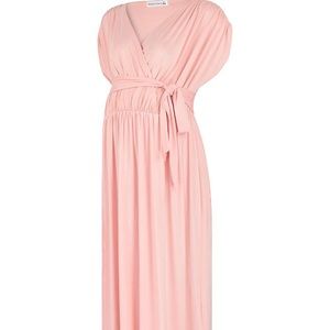 Pink Maternity Wrap Dress